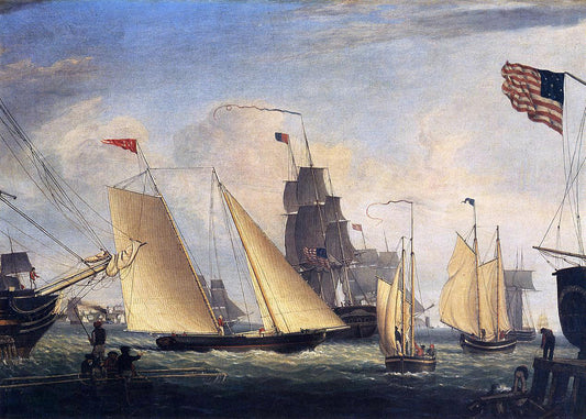 Fitz Hugh Lane Yacht 'Northern Light' in Boston Harbor - Canvas Print