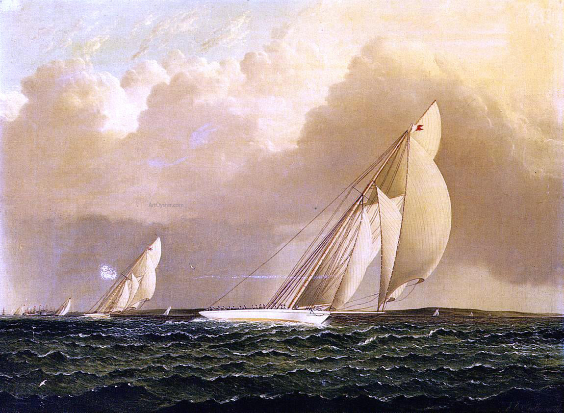James E Buttersworth Yacht Race in New York Harbor - Canvas Print