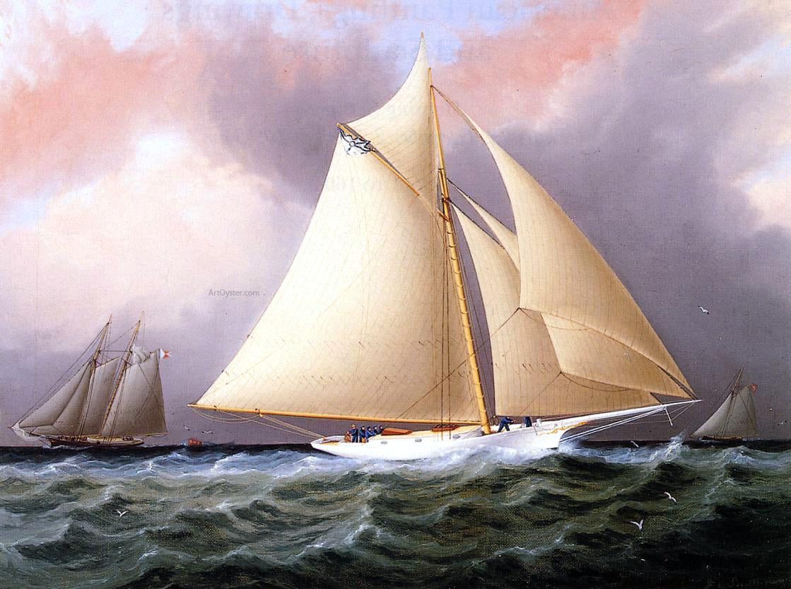 James E Buttersworth Yacht under Full Sail - Canvas Print
