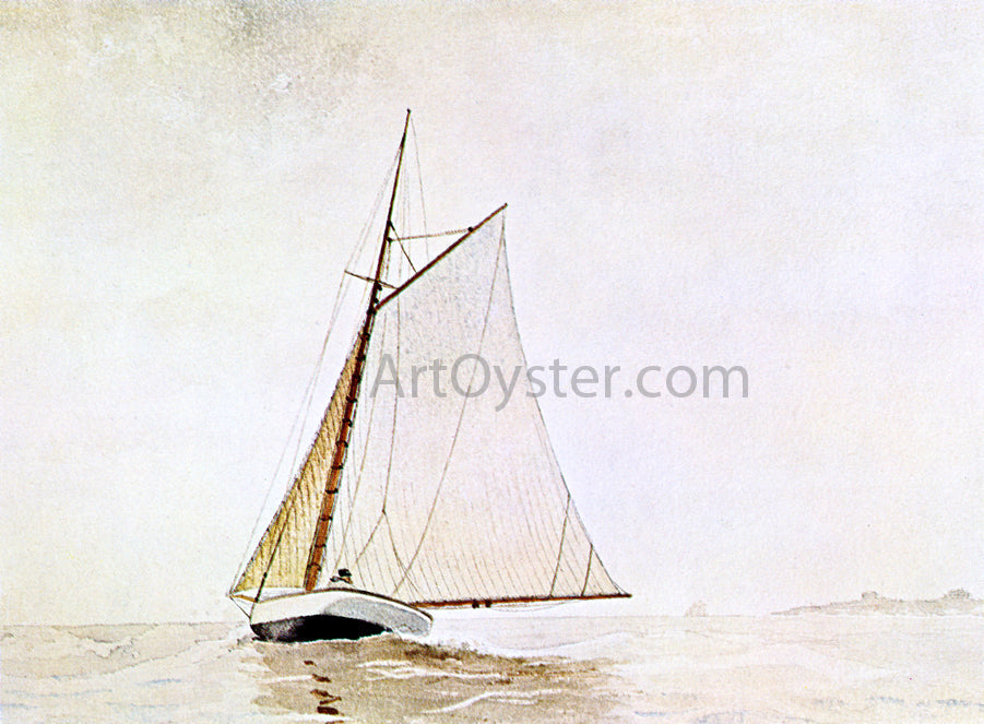 Winslow Homer Yachting, off Cloucester - Canvas Print