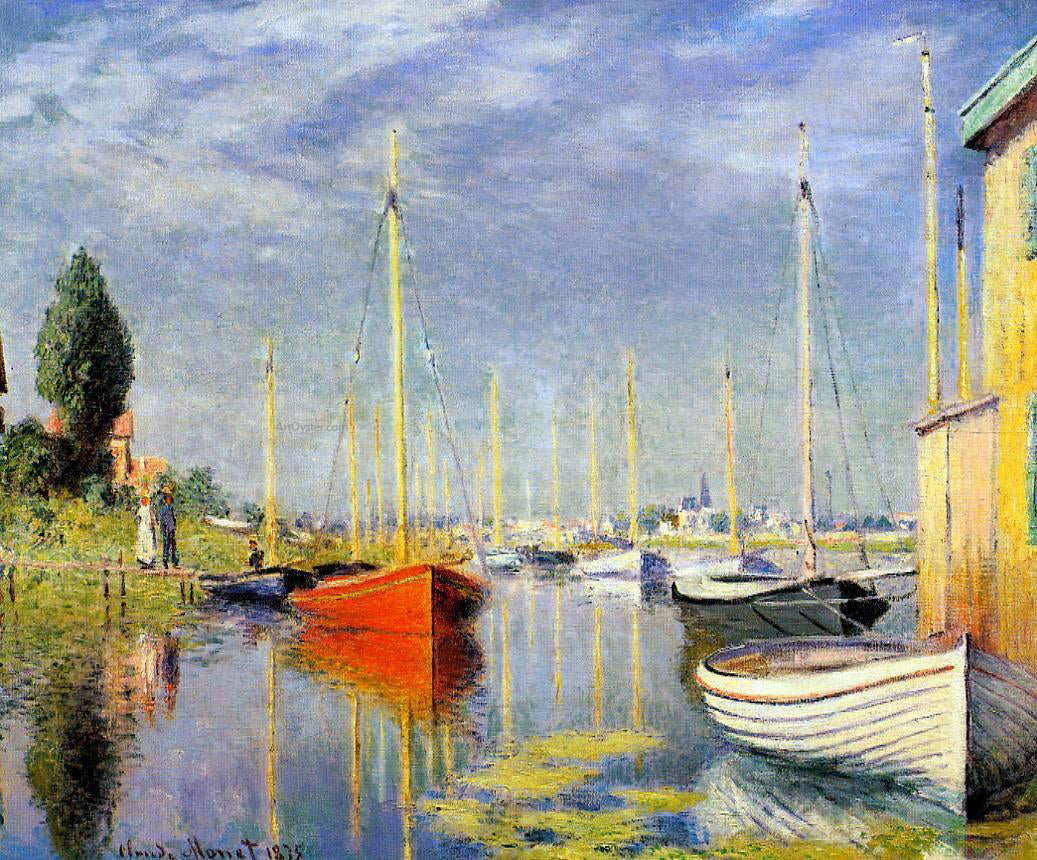 Claude Oscar Monet A Yacht at Argenteuil - Canvas Print