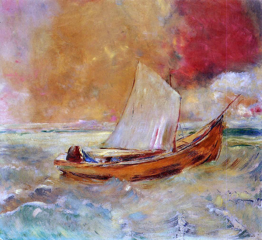 Odilon Redon Yellow Boat - Canvas Print