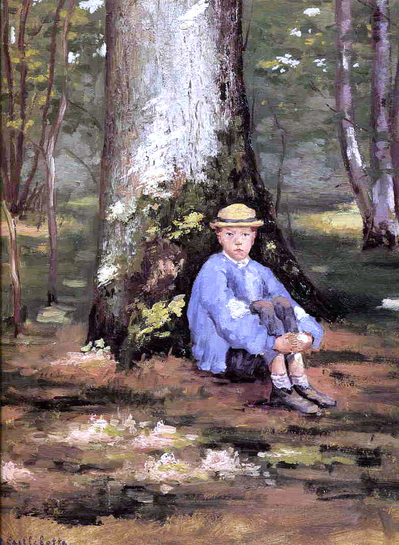 Gustave Caillebotte Yerres, Camille Daurelle Under an Oak Tree - Canvas Print