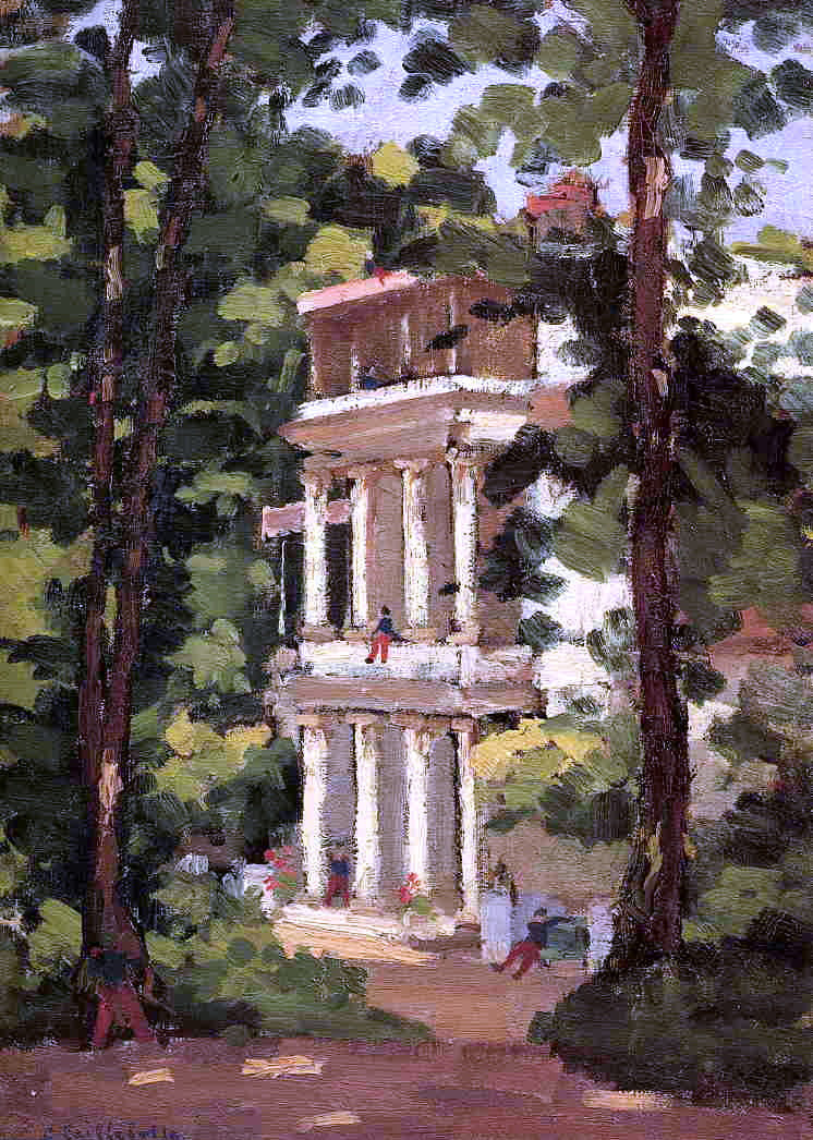 Gustave Caillebotte Yerres, Colonnade of the 'Casin' - Canvas Print