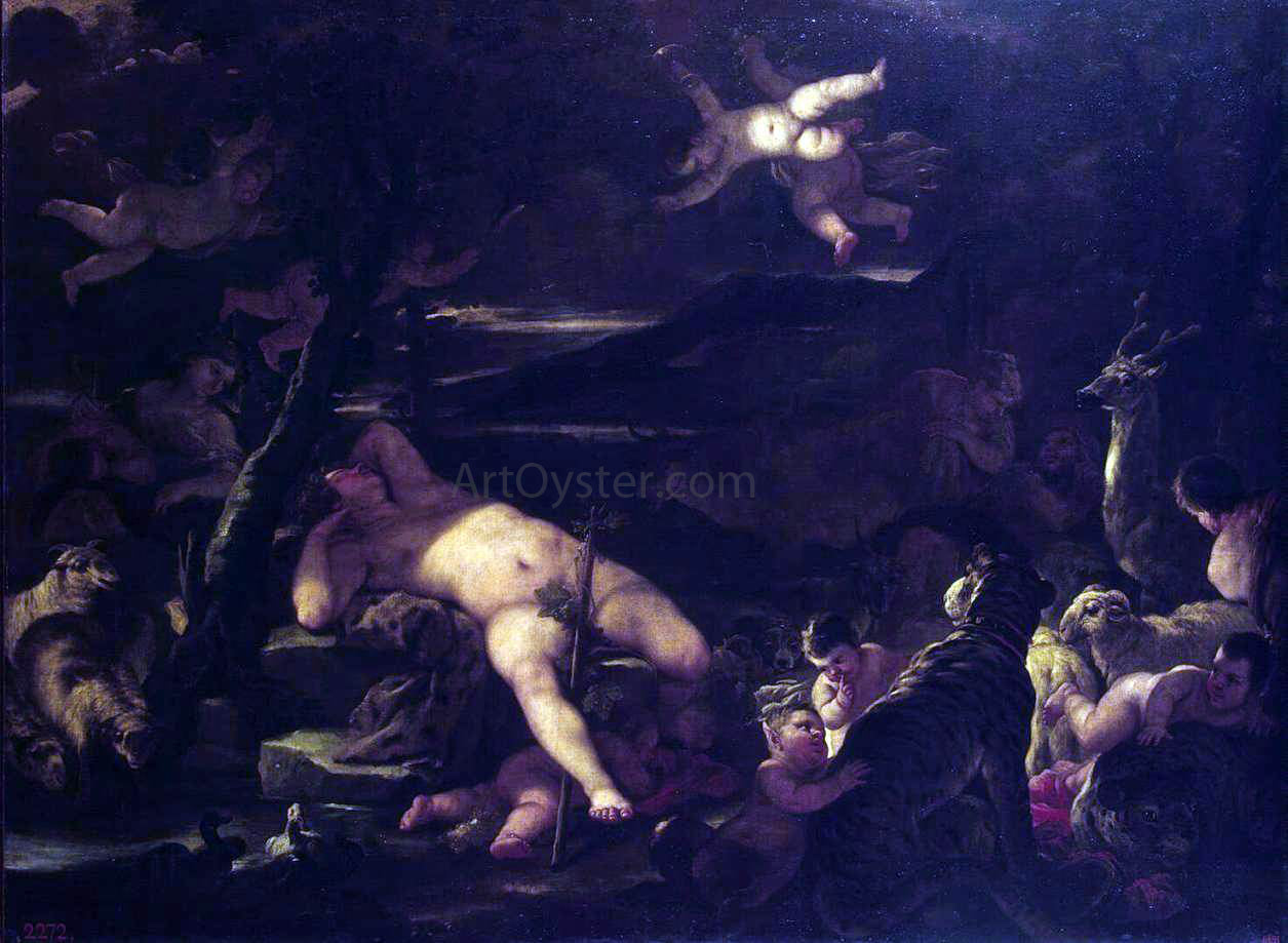 Luca Giordano Young Bacchus Sleeping - Canvas Print