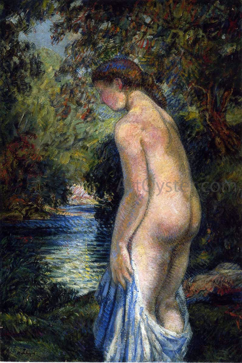 Henri Lebasque Young bathers by the river - Canvas Print