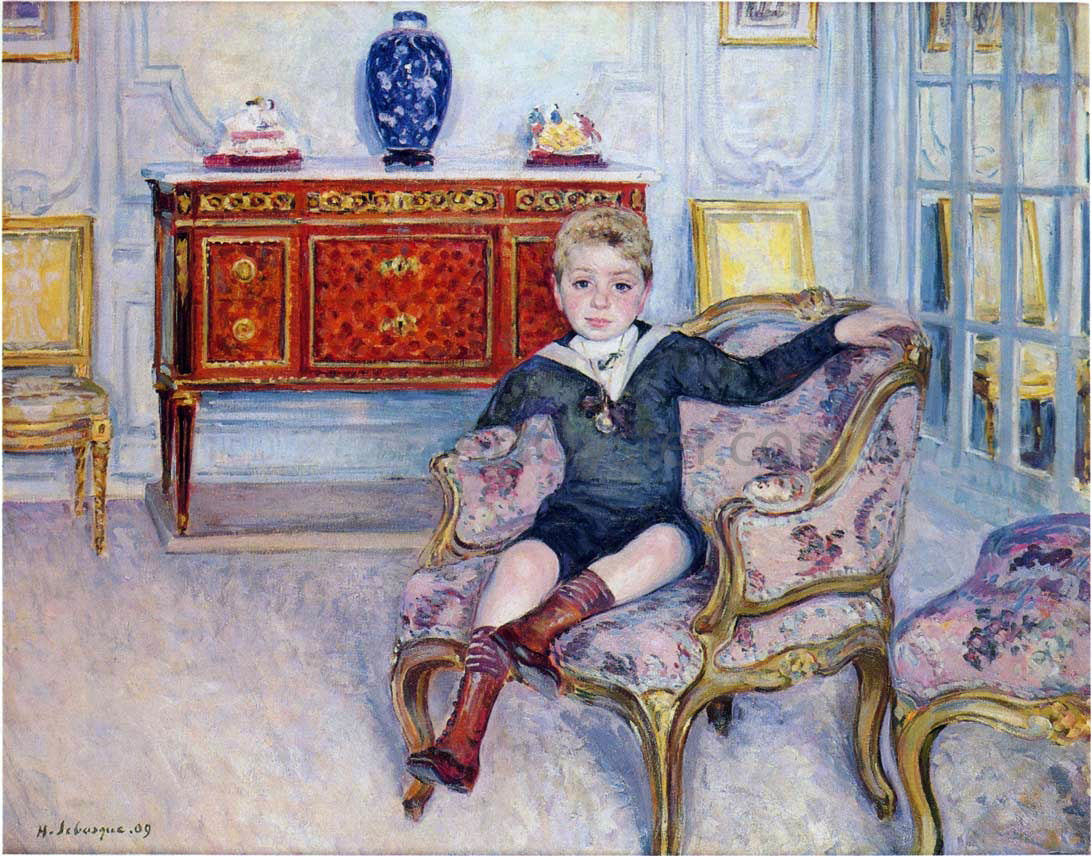Henri Lebasque A Young boy in an interior - Canvas Print