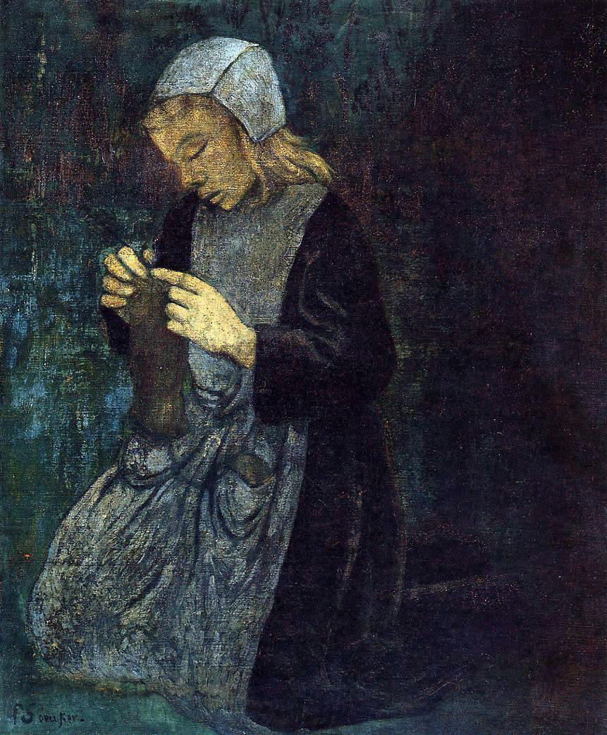 Paul Serusier Young Breton (also known as The Little Knitter) - Canvas Print