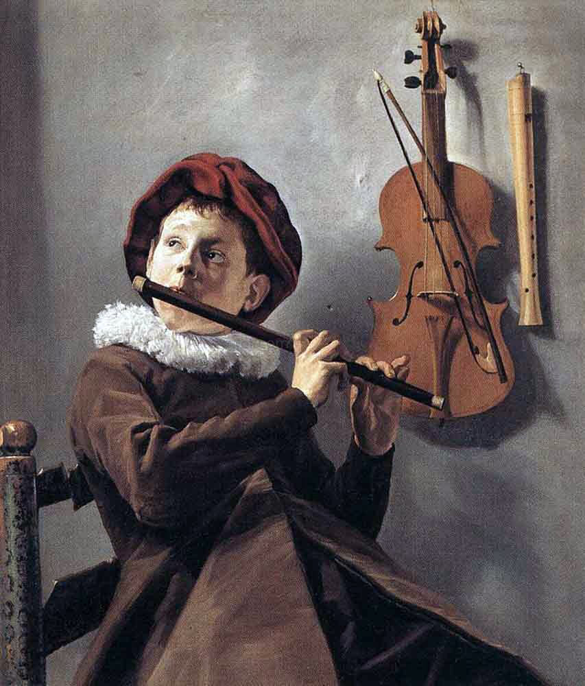 Judith Leyster Young Flute Player - Canvas Print