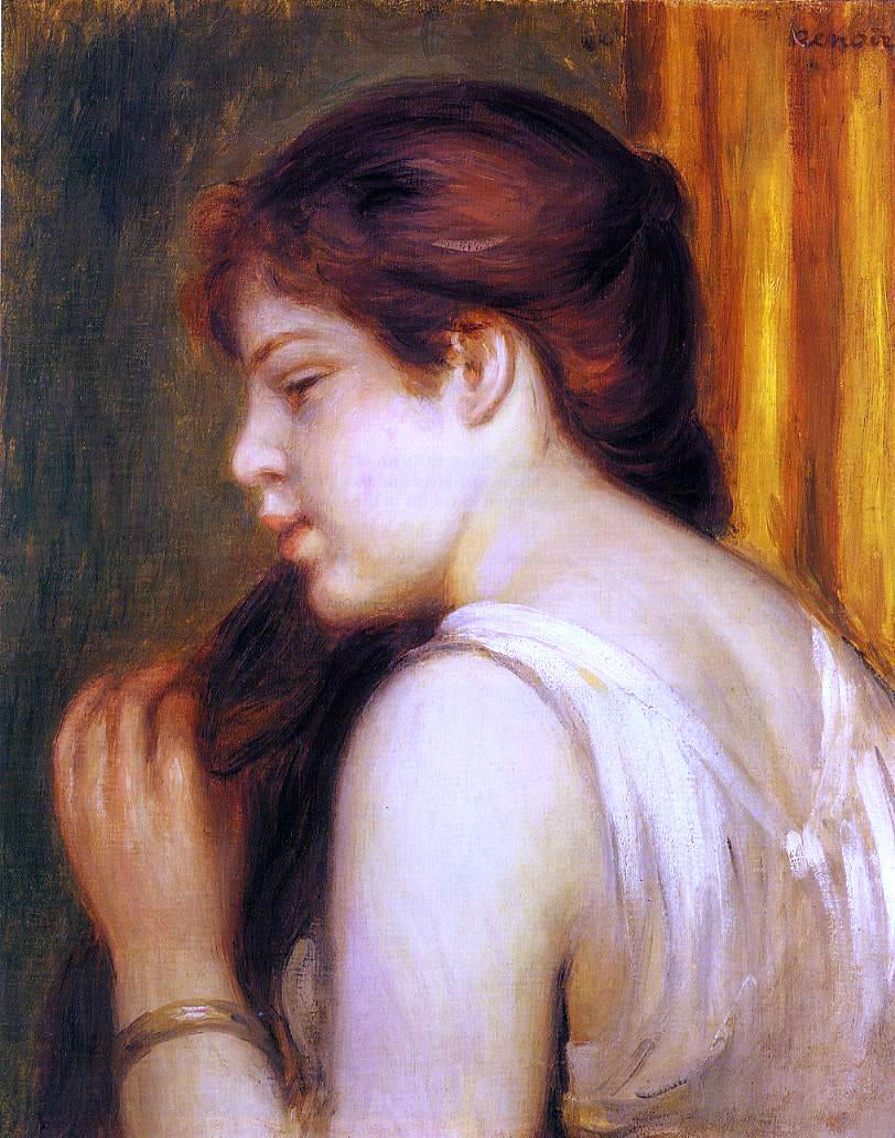 Pierre Auguste Renoir Young Girl Combing Her Hair - Canvas Print