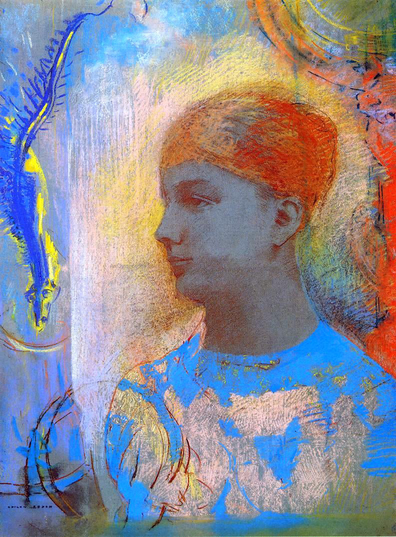 Odilon Redon Young Girl Facing Left - Canvas Print