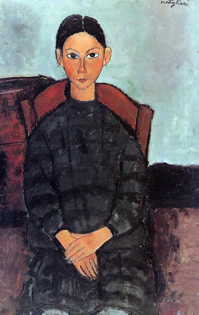 Amedeo Modigliani Young Girl in a Black Apron - Canvas Print