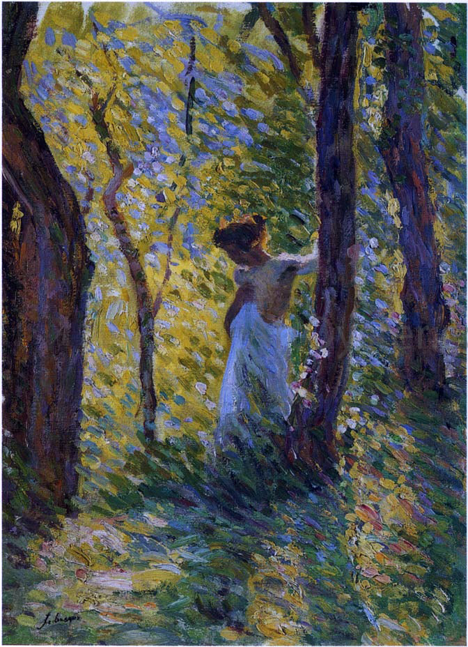 Henri Lebasque Young Girl in a Clearing - Canvas Print