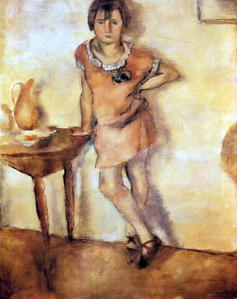 Jules Pascin Young Girl in a Dress - Canvas Print