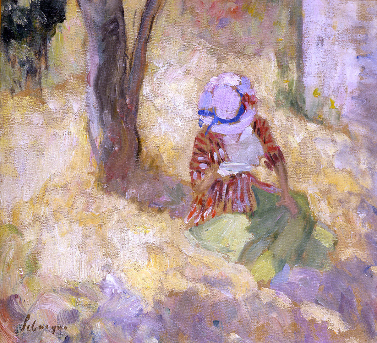 Henri Lebasque Young Girl Reading a Book - Canvas Print