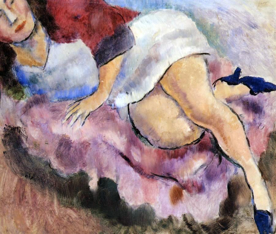 Jules Pascin Young Girl Reclining - Canvas Print