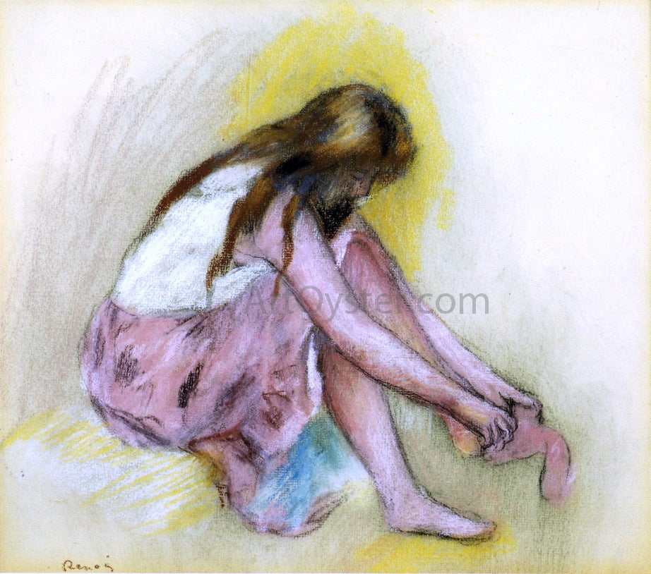 Pierre Auguste Renoir Young Girl Slipping on Her Stockings - Canvas Print