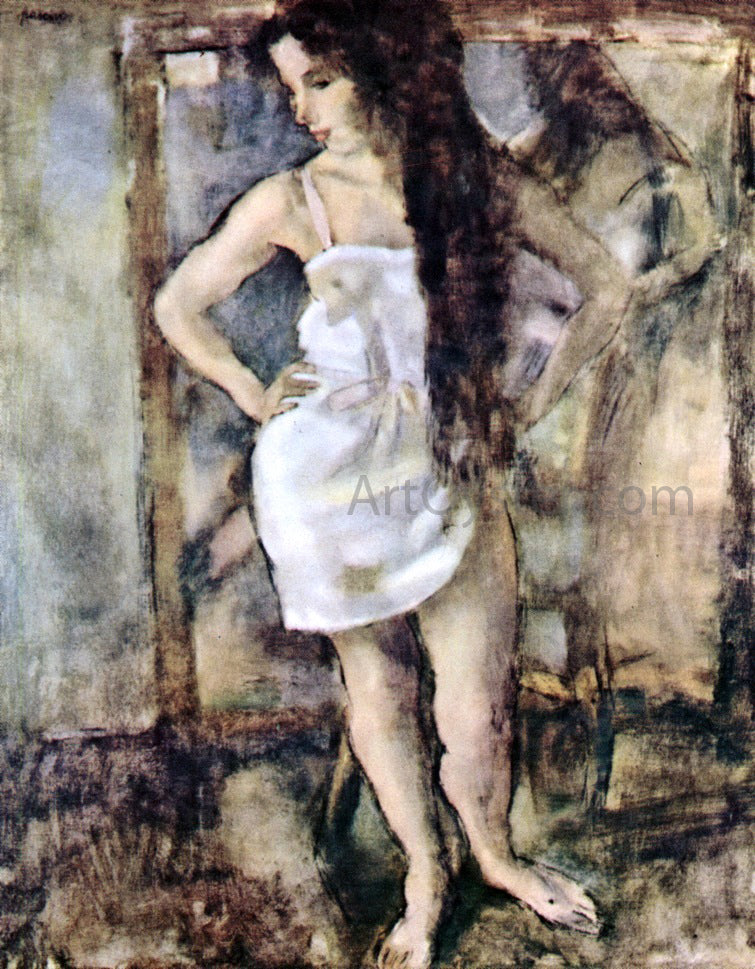 Jules Pascin Young Girl Standing - Canvas Print