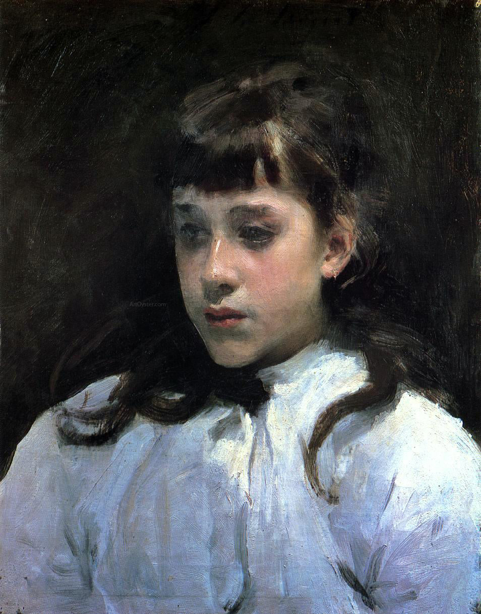 John Singer Sargent Young Girl Wearing a White Muslin Blouse - Canvas Print