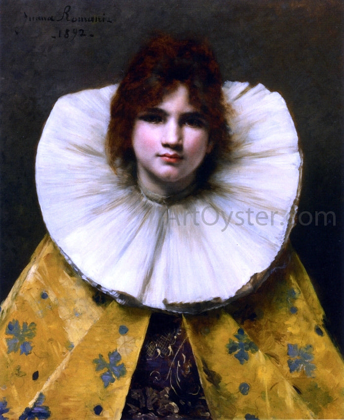 Juana Romani Young Girl with a Ruffled Collar - Canvas Print