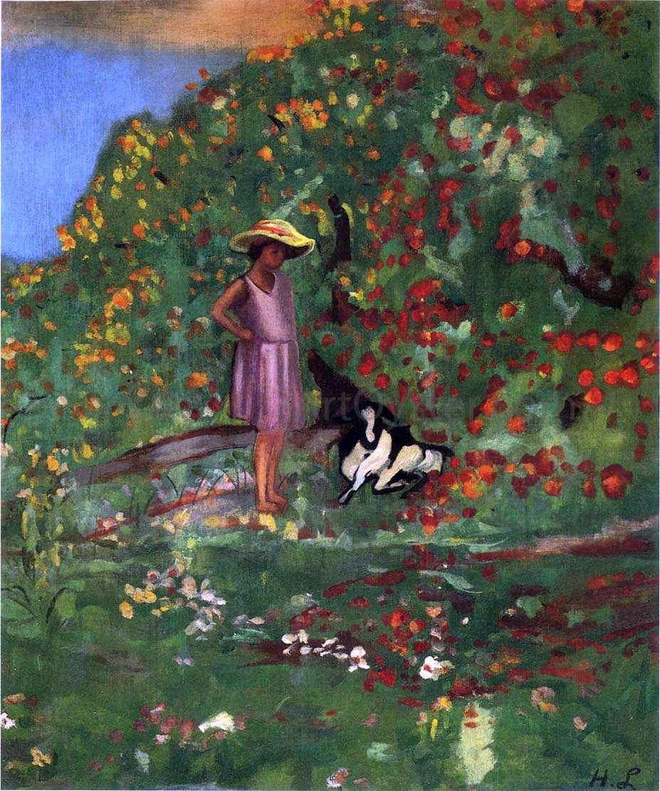 Henri Lebasque Young Girl with Goat - Canvas Print