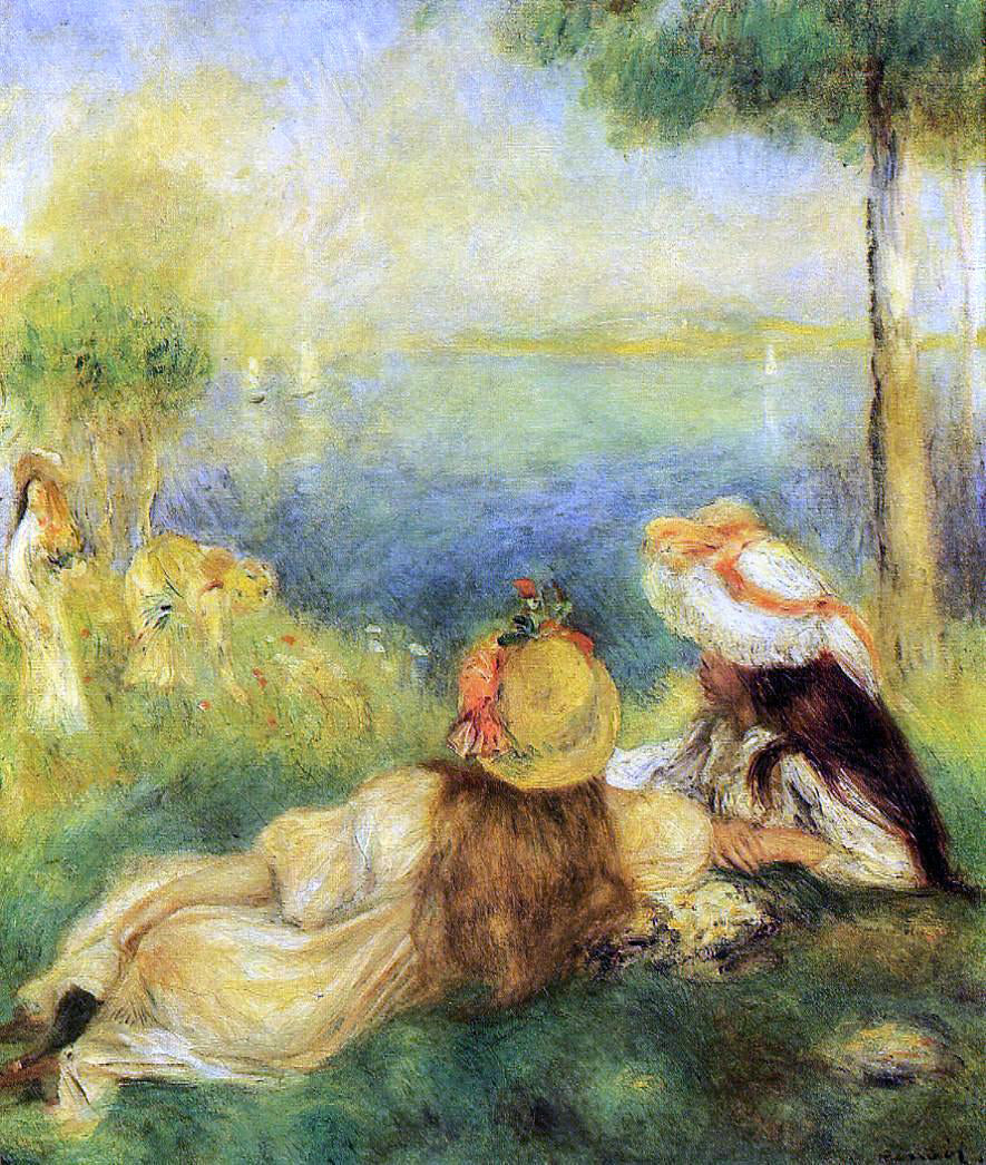 Pierre Auguste Renoir Young Girls by the Sea - Canvas Print