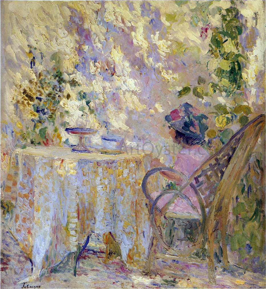 Henri Lebasque Young Girls by the Trellis - Canvas Print