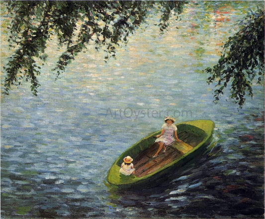 Henri Lebasque Young Girls in a Boat on the Marne - Canvas Print