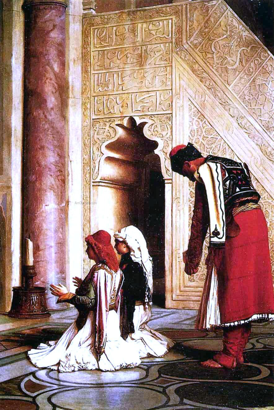 Jean-Leon Gerome Young Greeks in a Mosque - Canvas Print