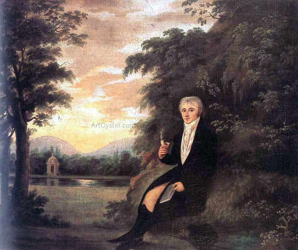 Janos Rombauer Young in a Landscape - Canvas Print