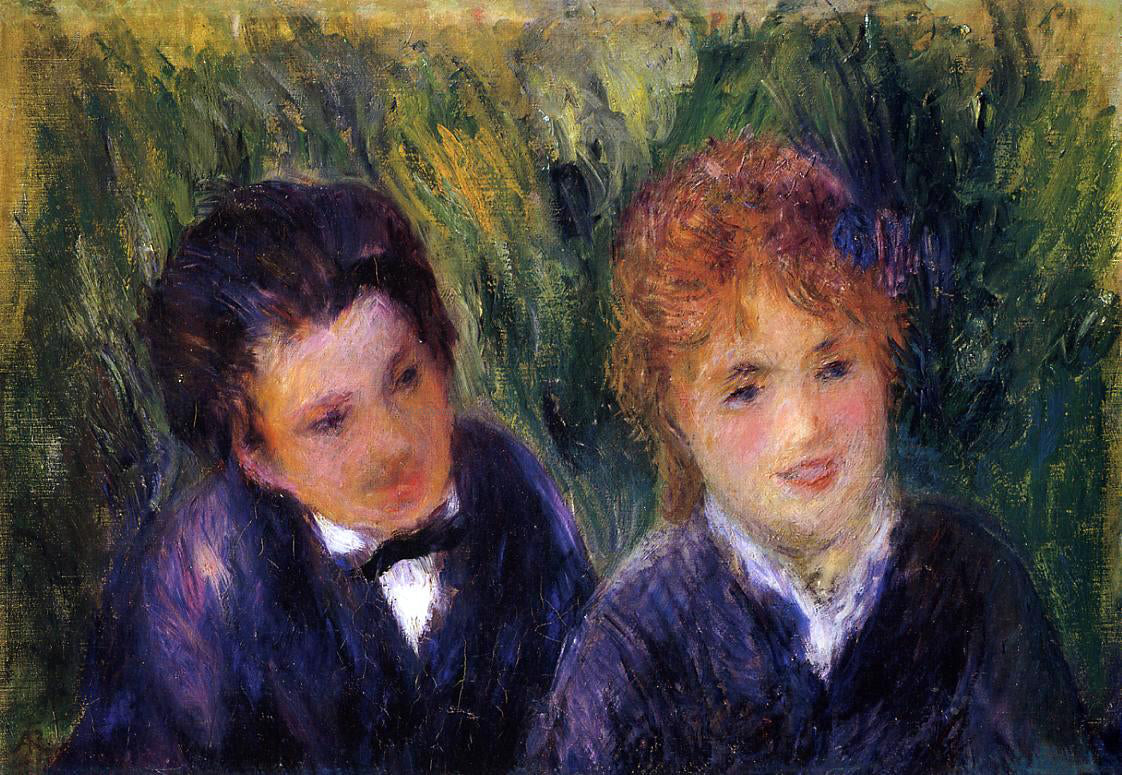 Pierre Auguste Renoir Young Man and Young Woman - Canvas Print