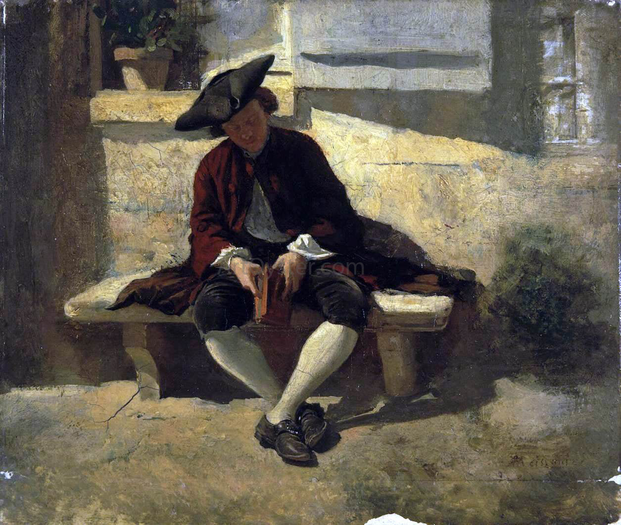 Jean-Louis Ernest Meissonier Young Man with a Book - Canvas Print