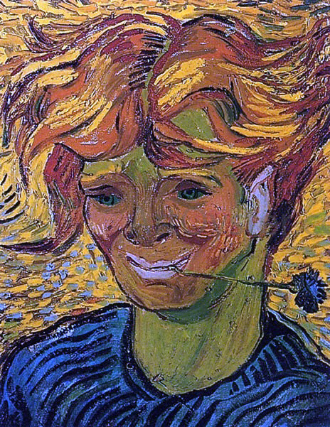 Vincent Van Gogh Young Man with Cornflower - Canvas Print