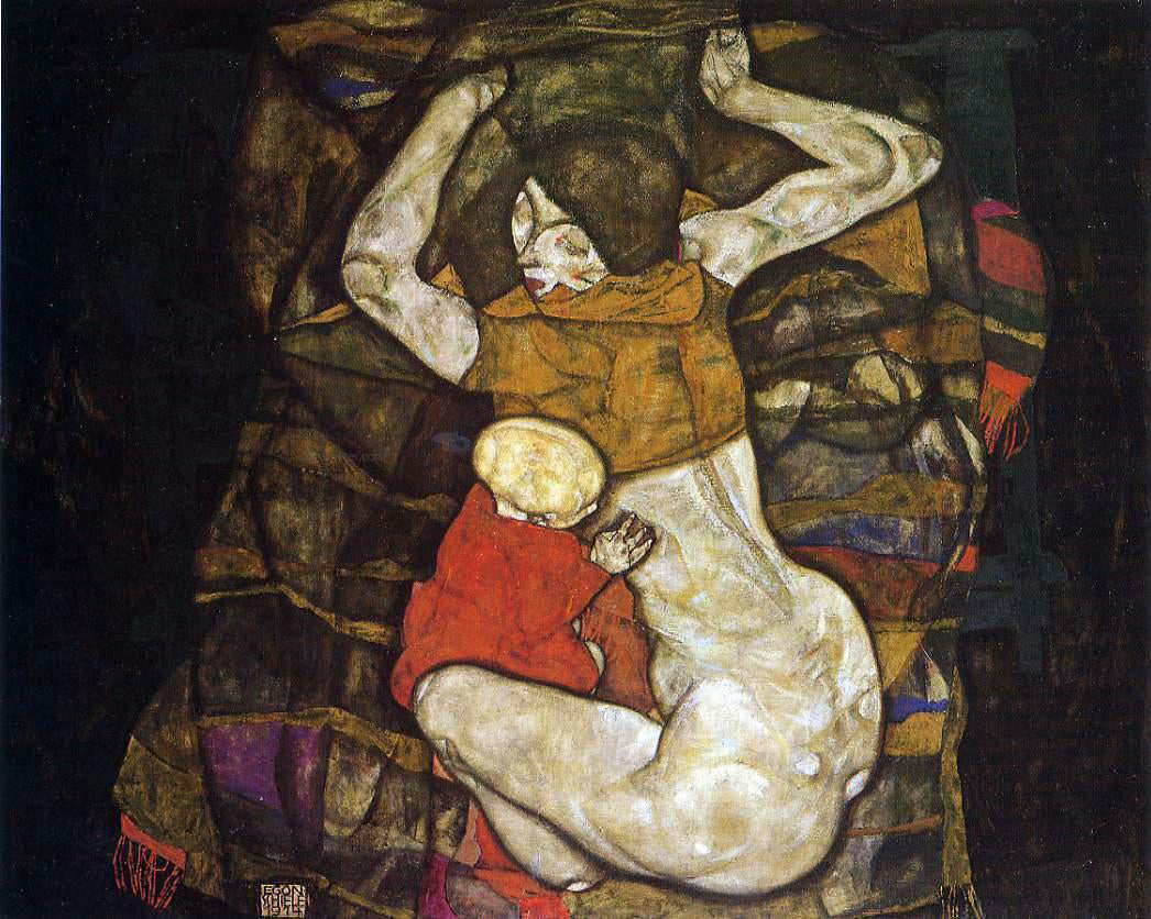 Egon Schiele Young Mother (also known as Blind Mother) - Canvas Print
