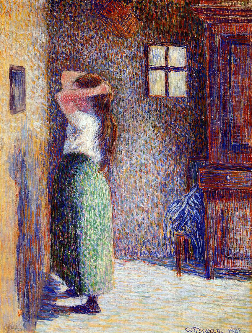 Camille Pissarro Young Peasant at Her Toilette - Canvas Print