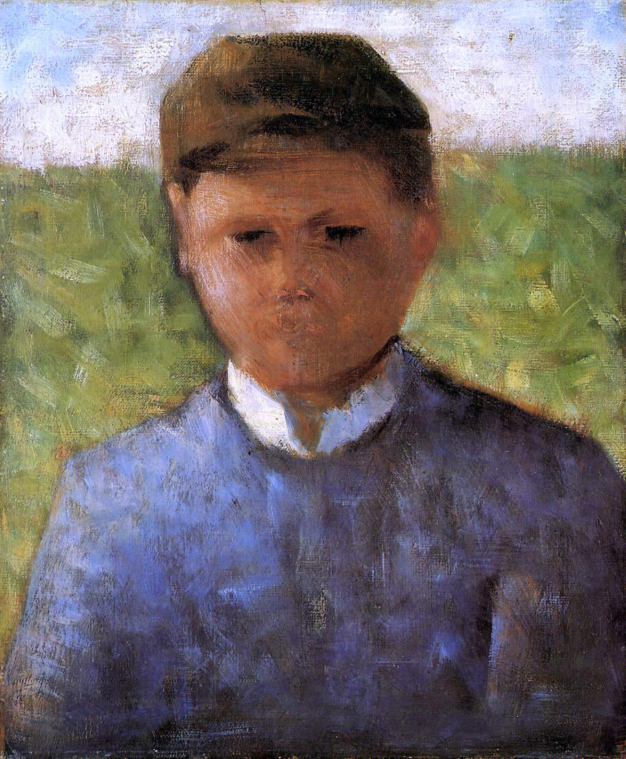 Georges Seurat Young Peasant in Blue - Canvas Print