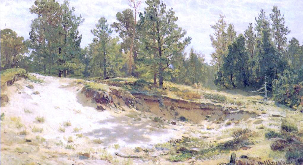Ivan Ivanovich Shishkin Young Pines on Sandy Steep (etude) - Canvas Print