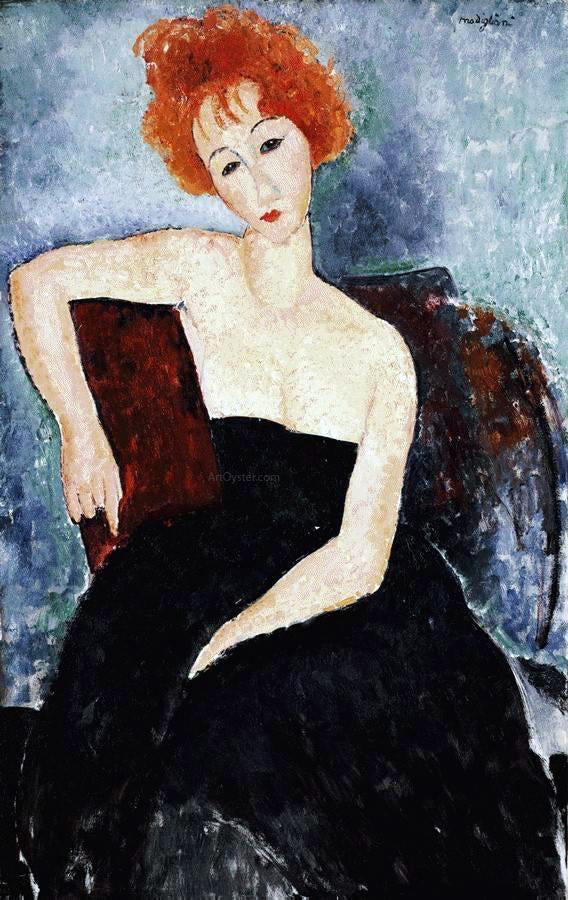 Amedeo Modigliani Young Redhead in an Evening Dress - Canvas Print