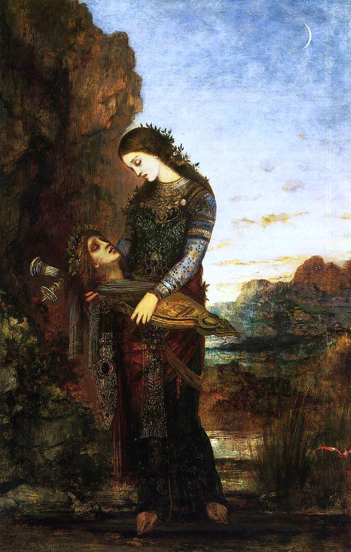 Gustave Moreau Young Thracian Woman Carrying the Head of Orpheus - Canvas Print
