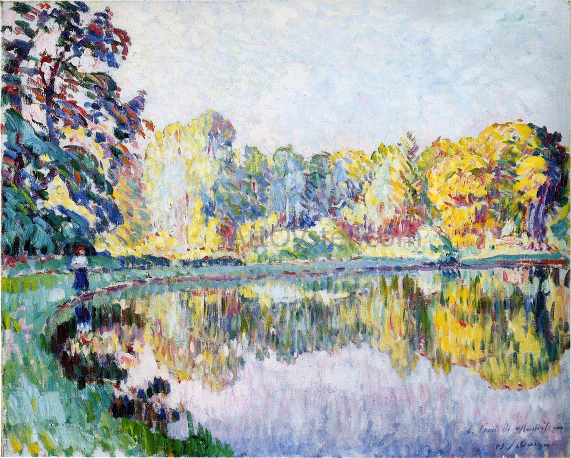 Henri Lebasque Young Woman by the River Eau - Canvas Print