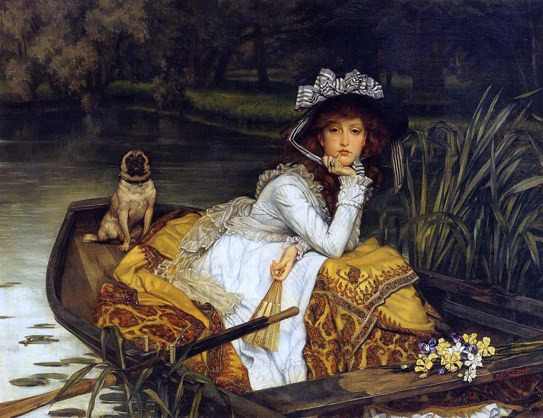 James Tissot Young Woman in a Boat - Canvas Print