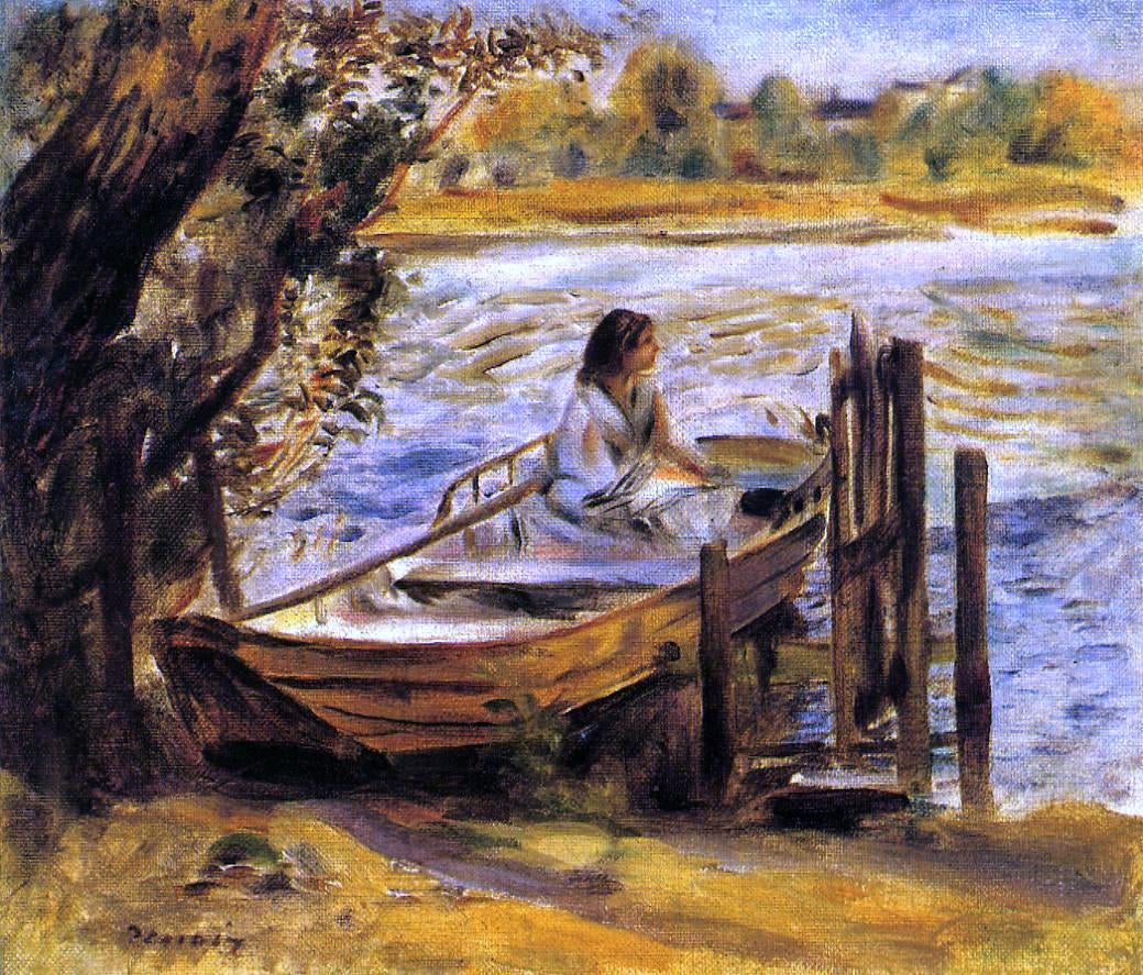 Pierre Auguste Renoir Young Woman in a Boat (also known as Lise Trehot) - Canvas Print