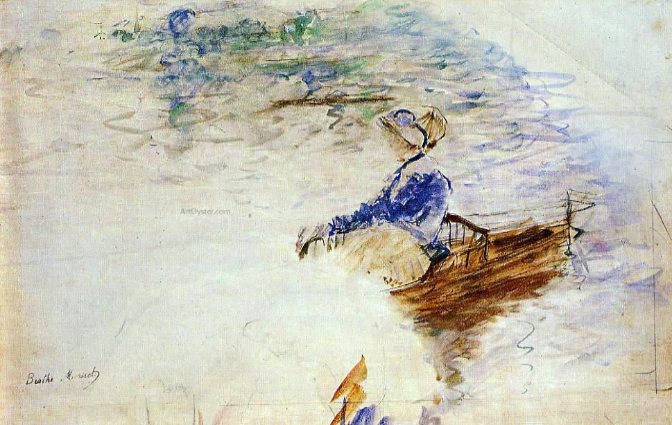 Berthe Morisot Young Woman in a Rowboat, Eventail - Canvas Print