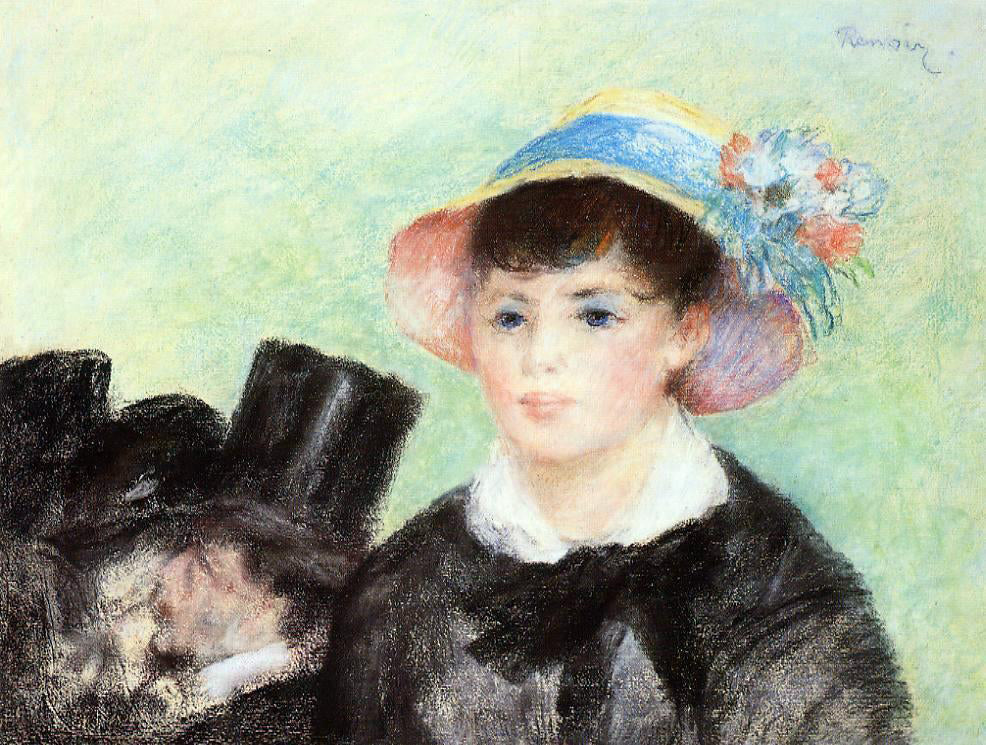 Pierre Auguste Renoir Young Woman in a Straw Hat - Canvas Print
