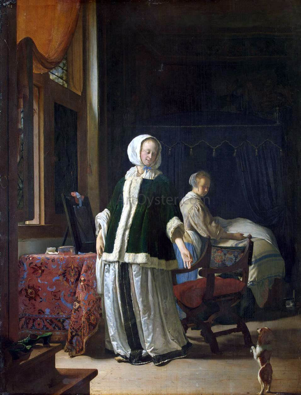 The Elder Frans Van Mieris Young Woman in the Morning - Canvas Print