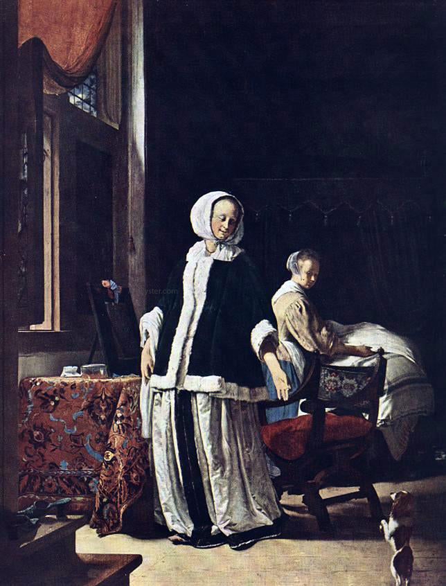 Frans Van Mieris Young Woman in the Morning - Canvas Print