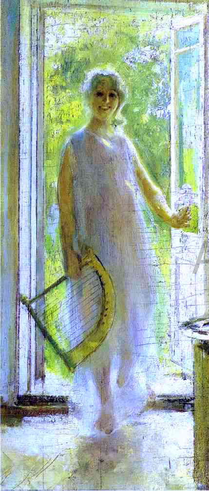 Constantin Alexeevich Korovin Young Woman on the Threshold - Canvas Print