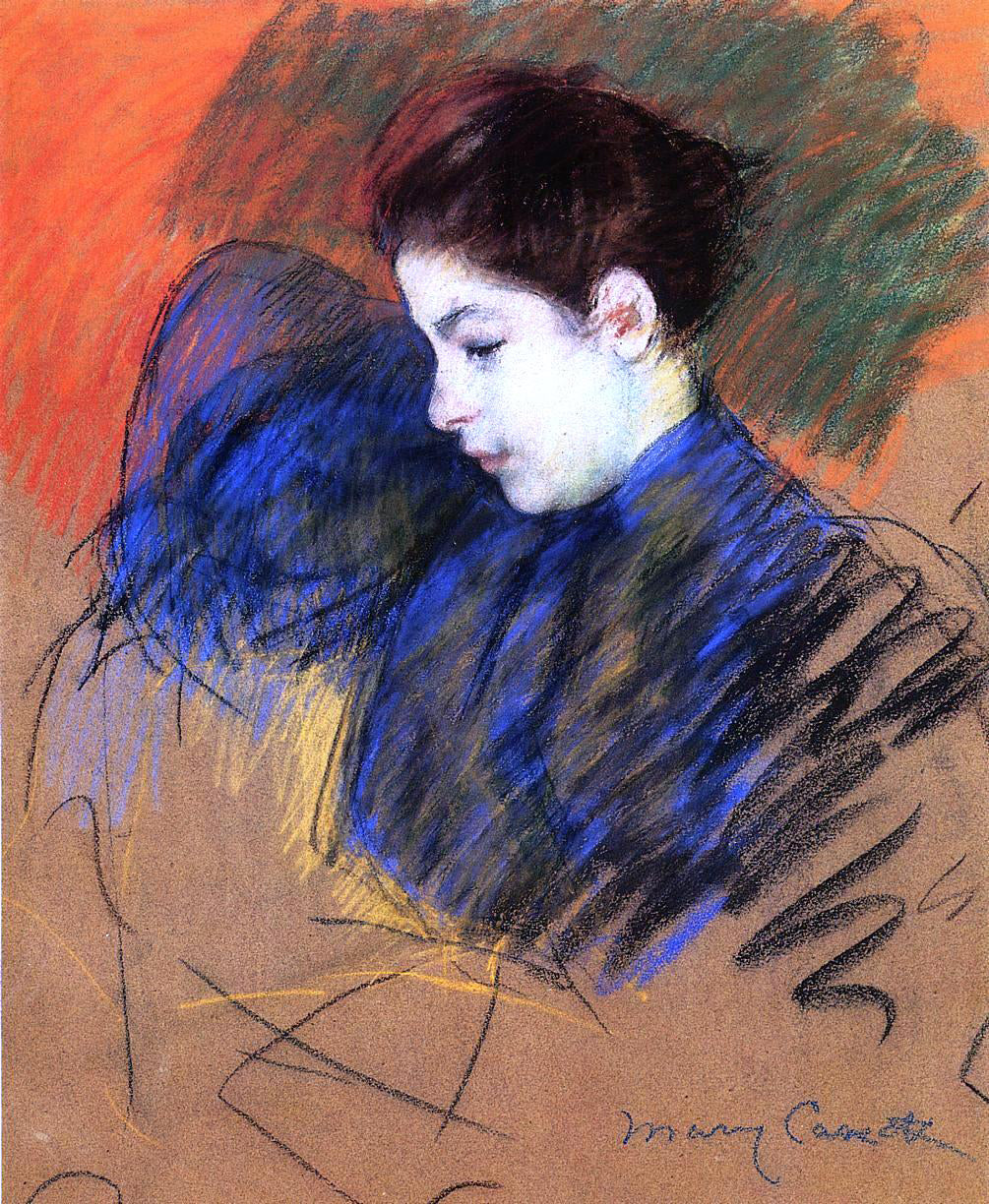 Mary Cassatt Young Woman Reflecting - Canvas Print