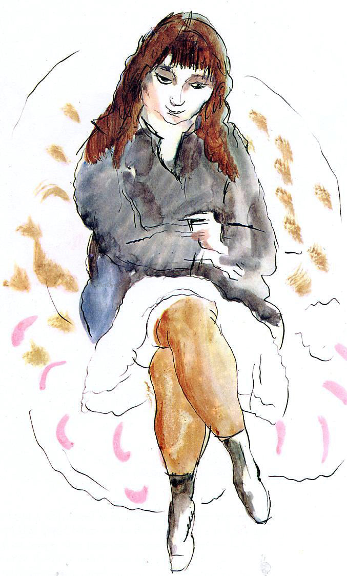 Jules Pascin Young Woman Seated - Canvas Print