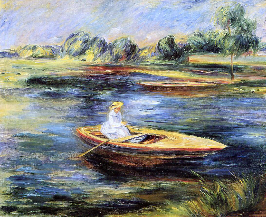 Pierre Auguste Renoir Young Woman Seated in a Rowboat - Canvas Print